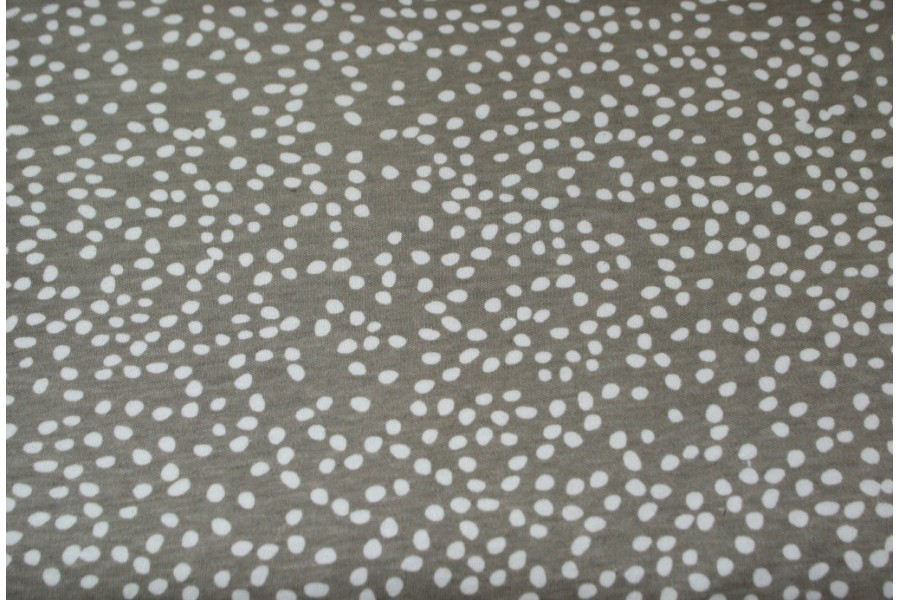 10cm Bio-Baumwolljersey "Konfetti beige" Birch Fabrics    (Grundpreis € 23,00/m)